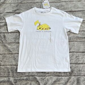 Uniqlo Kids White T-Shirt with Yellow Pikachu